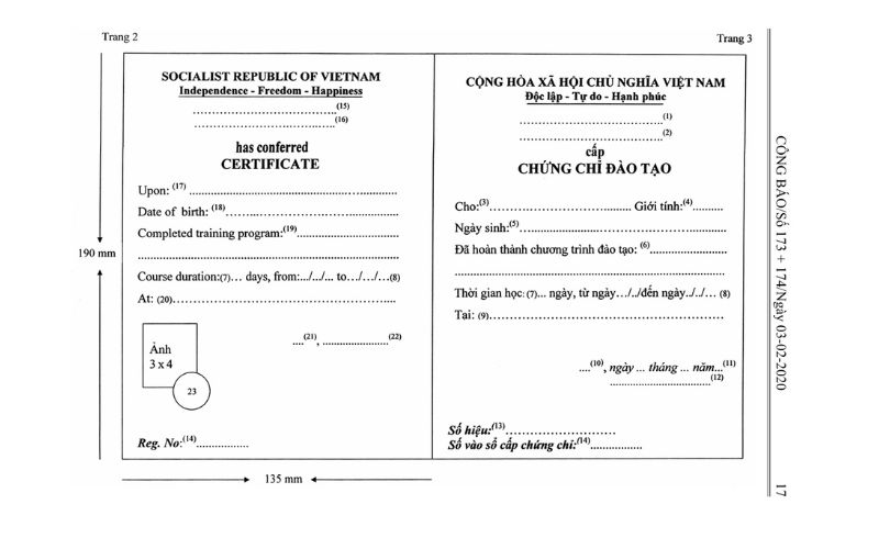 mau chung chi xe nang mat truoc